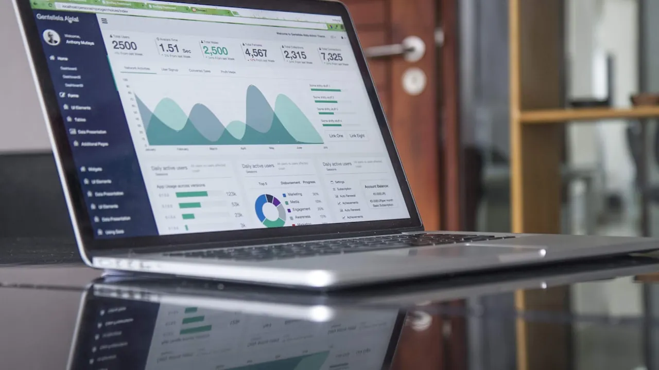 A performance dashboard showing website speed metrics on a screen